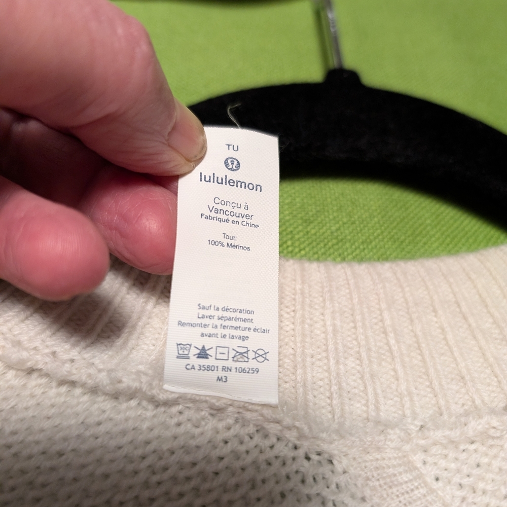 Lululemon asymmetrical zip poncho in cream,one size. - Picture 6 of 9